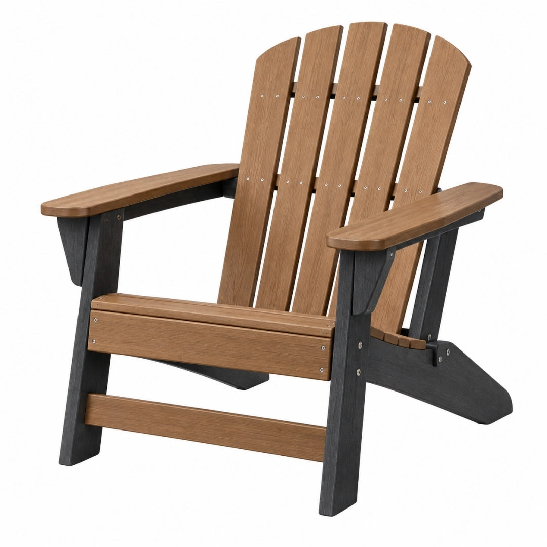 Silla Adirondack 80 x 78 x 97 cm de plástico marrón/negro para exterior