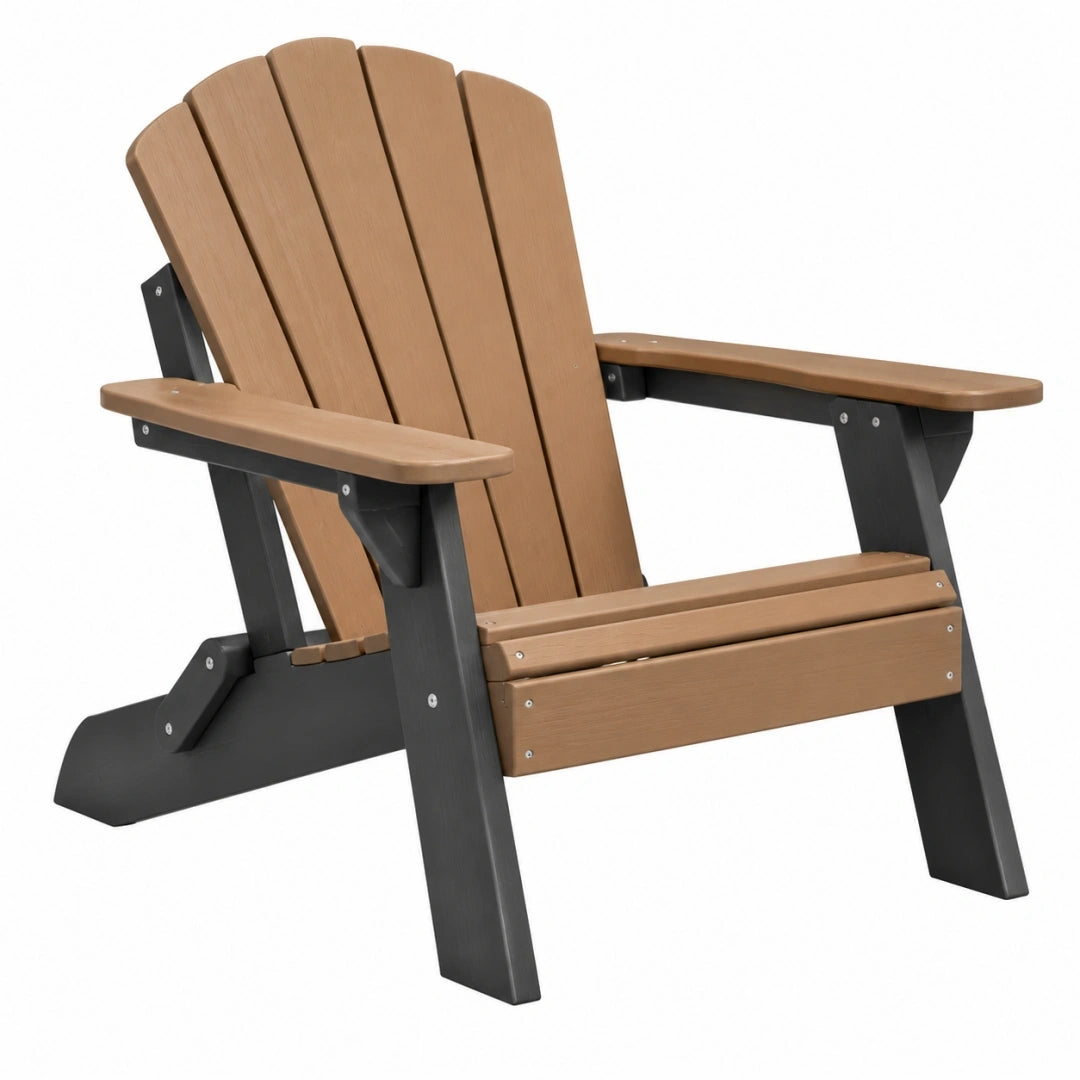 Silla Adirondack 83 x 75 x 97 cm de plástico marrón y negro para exterior